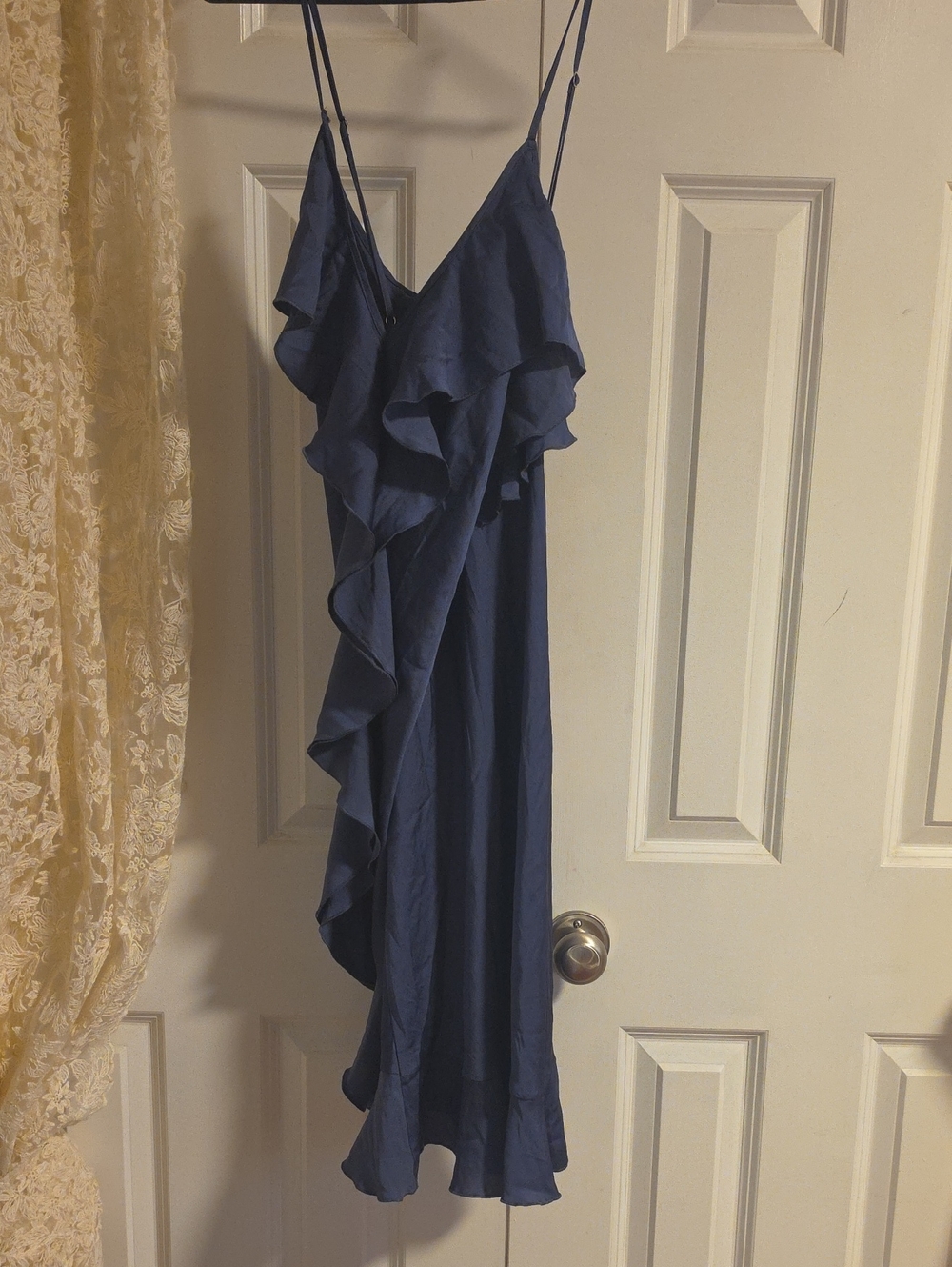 Victoria's Secret Navy Ruffle Midi Slip Nightgown